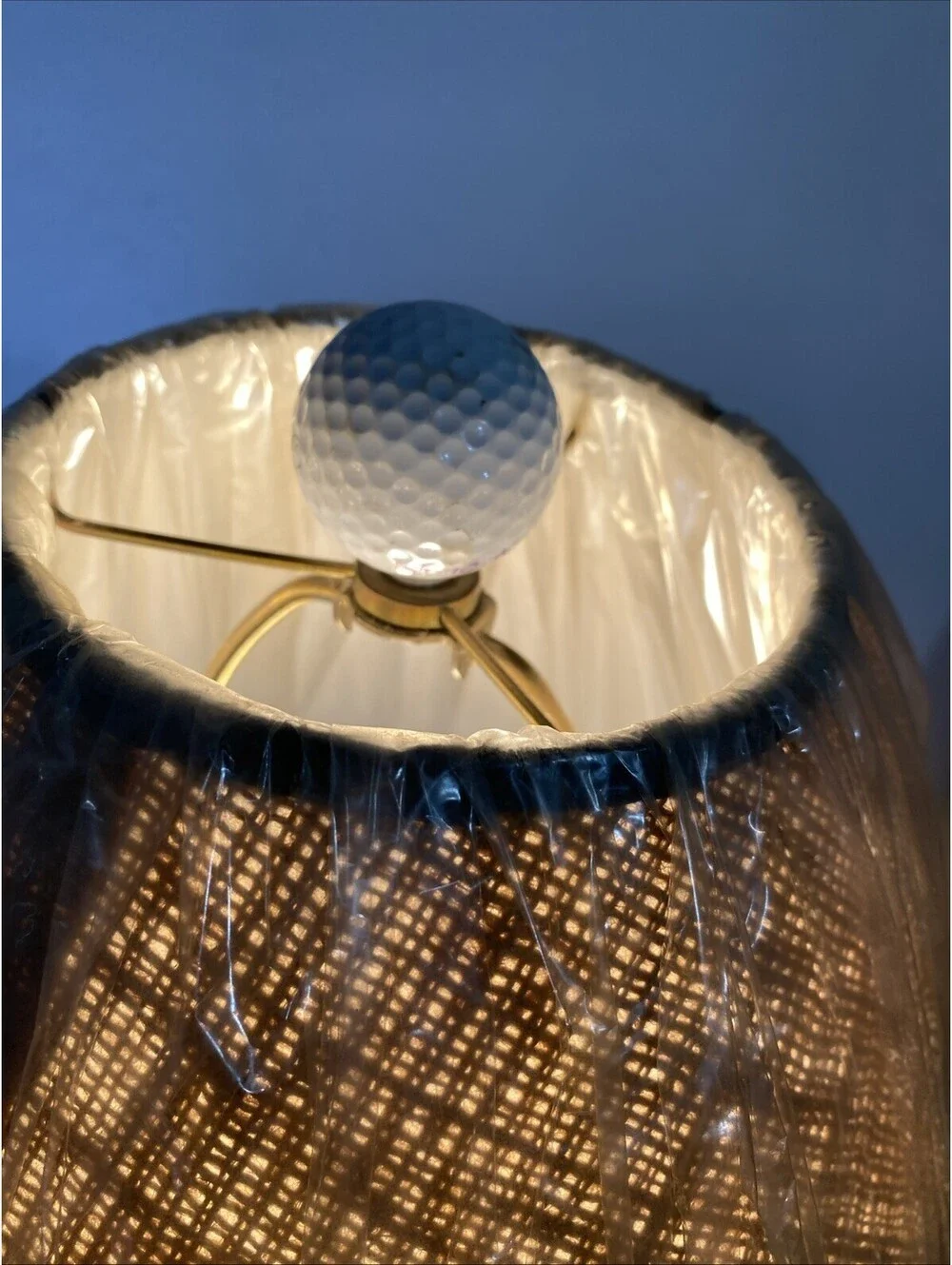 Vintage Bobby Jones Golf Lamp Plastic Still On Lampshade West Palm Beach Rare !!